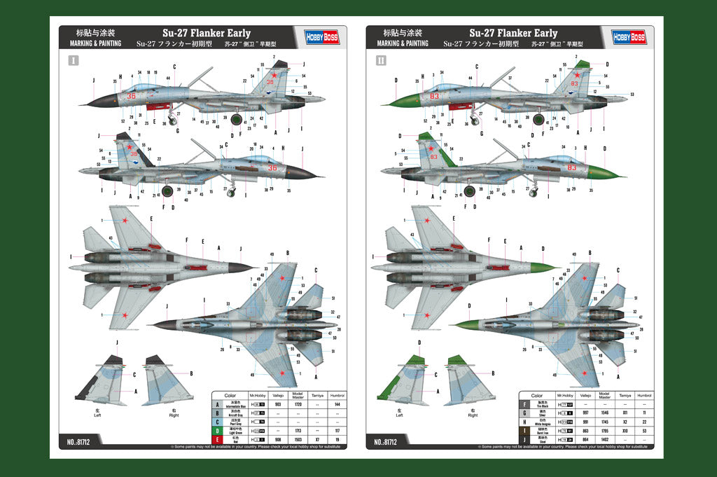 Hobby Boss 1/48 Sukhoi Su-27 Flanker Early model kit 81712, image 4