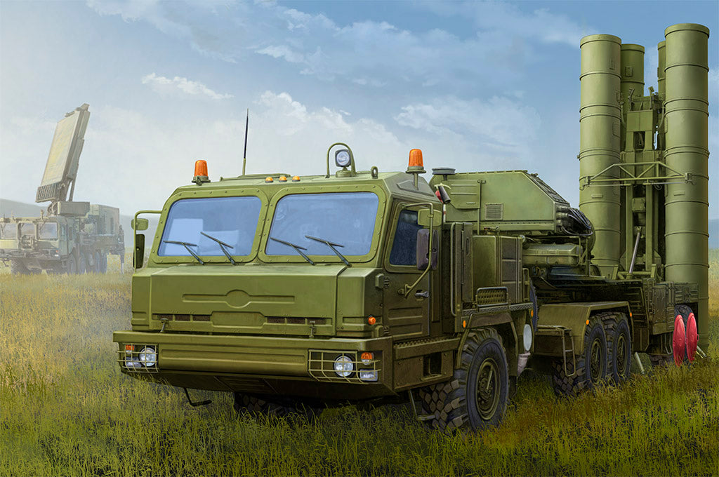 Hobby Boss 1/35 Russian BAZ-64022 with 5P85TE2 S-400 Launcher model kit 85517, box art