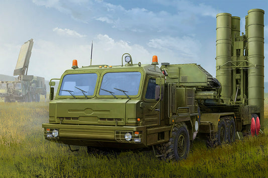 Hobby Boss 1/35 Russian BAZ-64022 with 5P85TE2 S-400 Launcher model kit 85517, box art