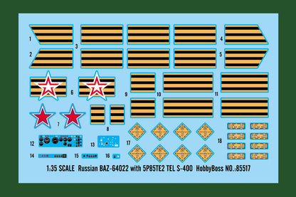 Hobby Boss 1/35 Russian BAZ-64022 with 5P85TE2 S-400 Launcher model kit 85517, image 3