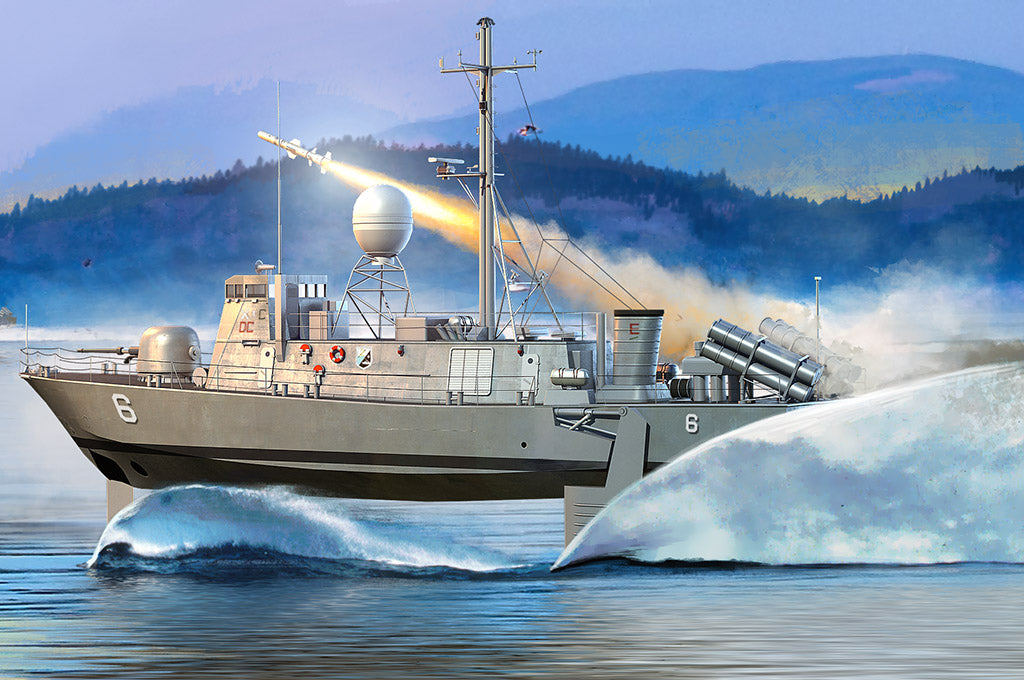 Hobby Boss 1/200 USS Hercules PHM-2 Patrol Hydrofoil model kit 82006, box art