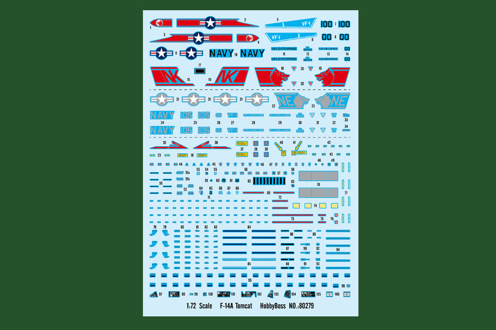 Hobby Boss 1/72 F-14A Tomcat VF-1 Wolfpack model kit 80279, image 3