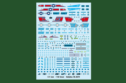 Hobby Boss 1/72 F-14A Tomcat VF-1 Wolfpack model kit 80279, image 3