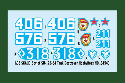 Hobby Boss 1/35 Soviet SU-122-54 Tank Destroyer model kit 84543, image 3