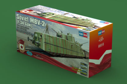 Hobby Boss 1/35 Soviet MBV-2 Armoured Railcar with F-34 Guns model kit 85515, image 2