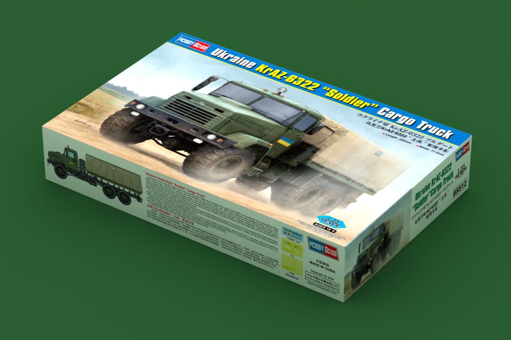 Hobby Boss 1/35 Ukrainian KrAZ-6322 Soldier Cargo Truck model kit 85512, image 2