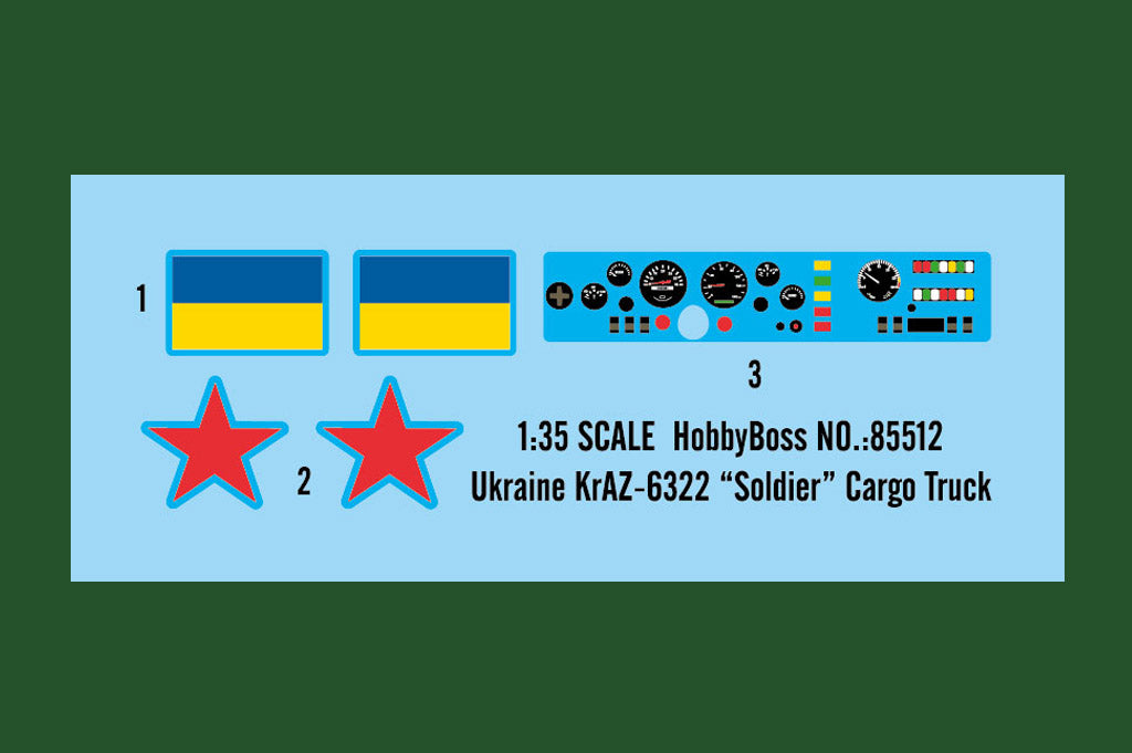 Hobby Boss 1/35 Ukrainian KrAZ-6322 Soldier Cargo Truck model kit 85512, image 3