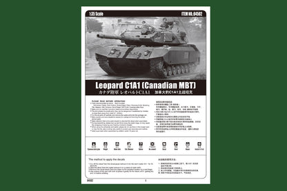 Hobby Boss 1/35 Leopard C1A1 Canadian Main Battle Tank model kit 84502, image 5