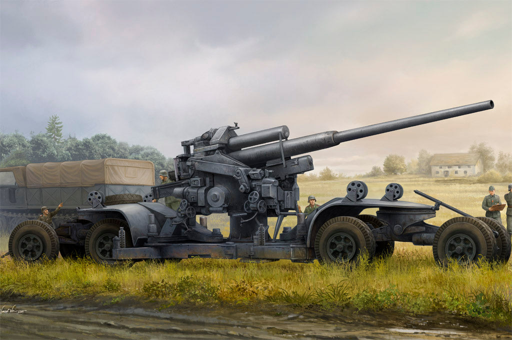 Hobby Boss 1/35 German 12.8 cm Flak 40 model kit 84545, box art