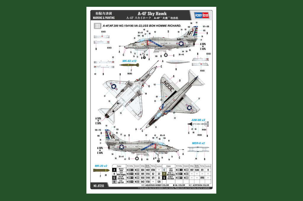 Hobby Boss 1/72 A-4F Skyhawk model kit 87255, image 5
