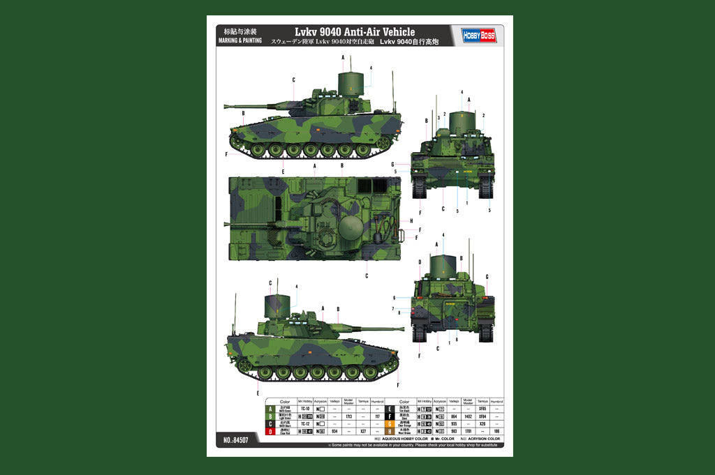 Hobby Boss 1/35 Swedish Lvkv 9040 Anti Aircraft Vehicle model kit 84507, image 4
