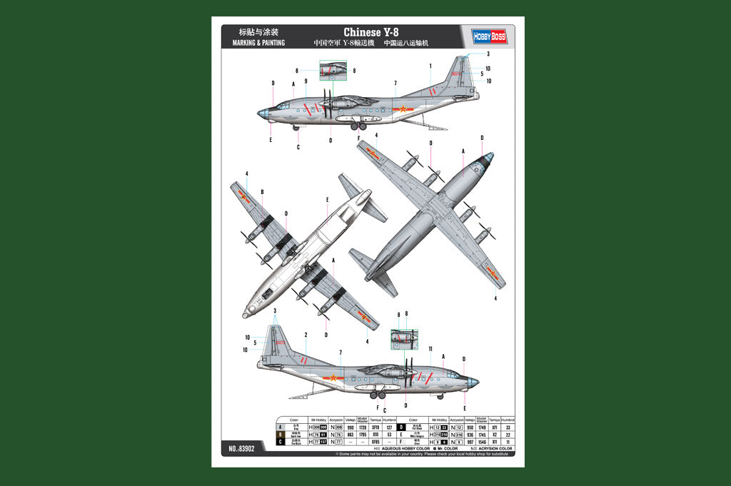 Hobby Boss 1/144 Chinese Y-8 Transport Aircraft model kit 83902, image 4
