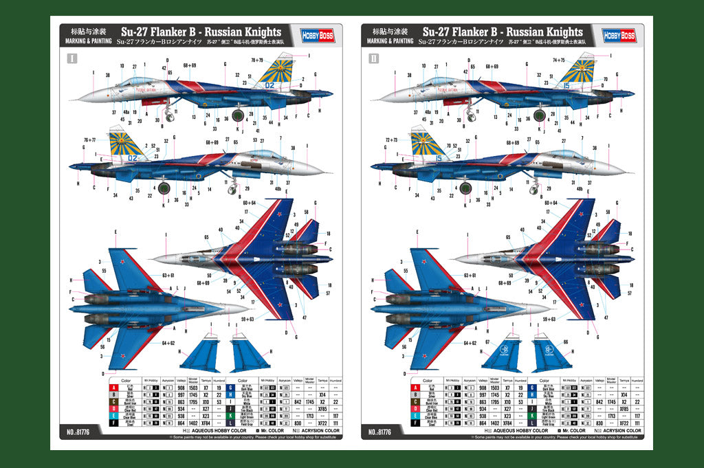 Hobby Boss 1/48 Su-27 Flanker B Russian Knights model kit 81776, image 4