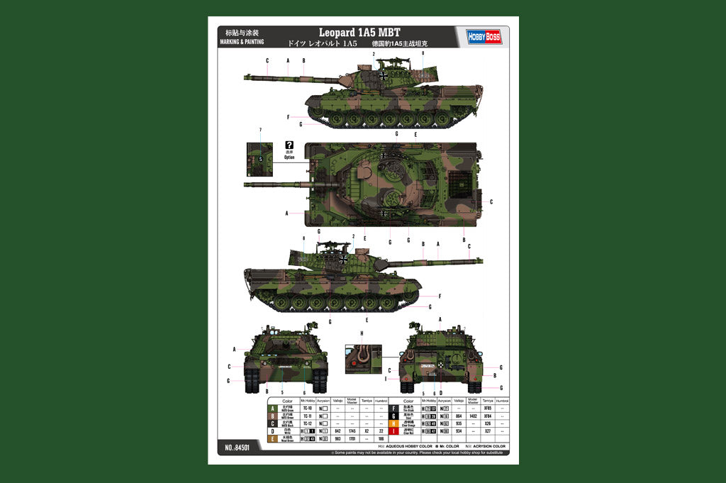Hobby Boss 1/35 Leopard 1A5 Main Battle Tank model kit 84501, image 4