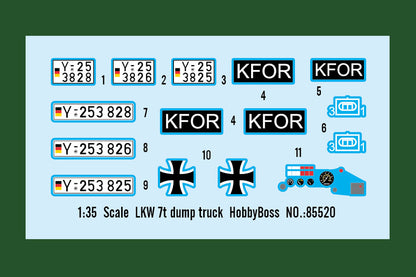 Hobby Boss 1/35 Bundeswehr LKW 7t Dump Truck model kit 85520, image 3