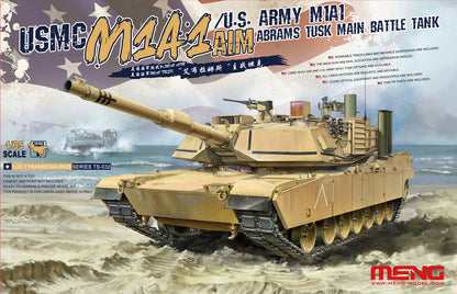 Meng 1/35 M1A1 Abrams TUSK US Main Battle Tank model kit TS-032, box art