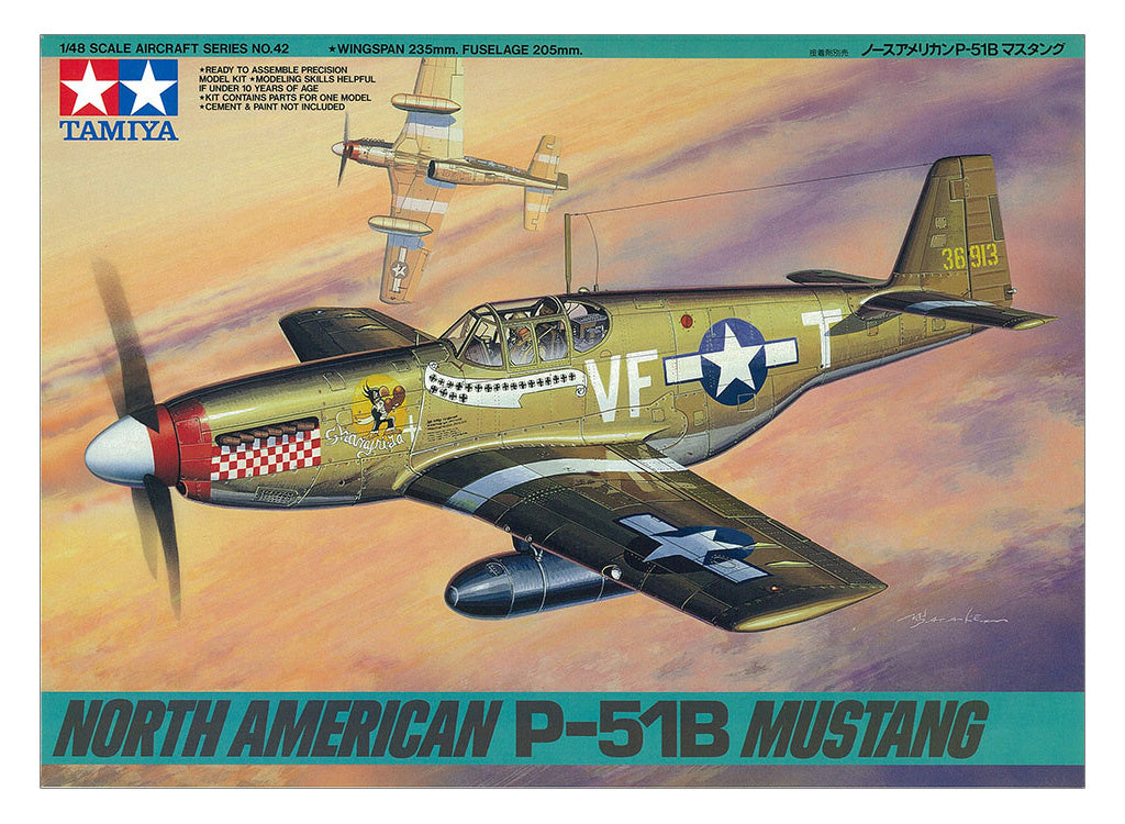 Tamiya 1/48 Aircraft - North American P-51B Mustang - 61042
