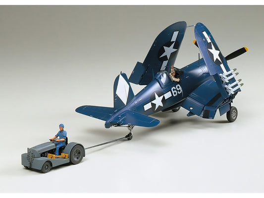 Tamiya 1/48 Aircraft - Vought F4U-1D Corsair With Moto Tug - 61085