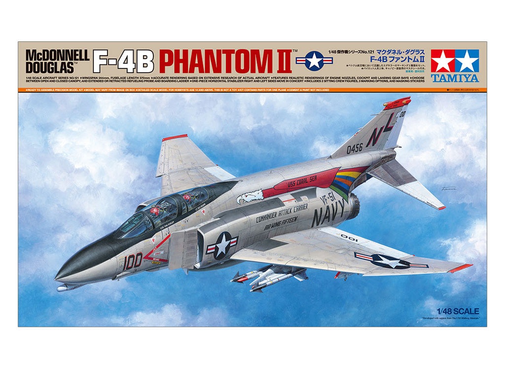 Tamiya 1/48 Aircraft - 1/48 McDonnell Douglas F-4B Phantom II - 61121