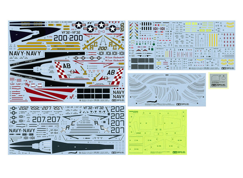 Tamiya 1/48 Aircraft - 1/48 Grumman F-14A Tomcat (Late Model) Carrier Launch Set - 61122