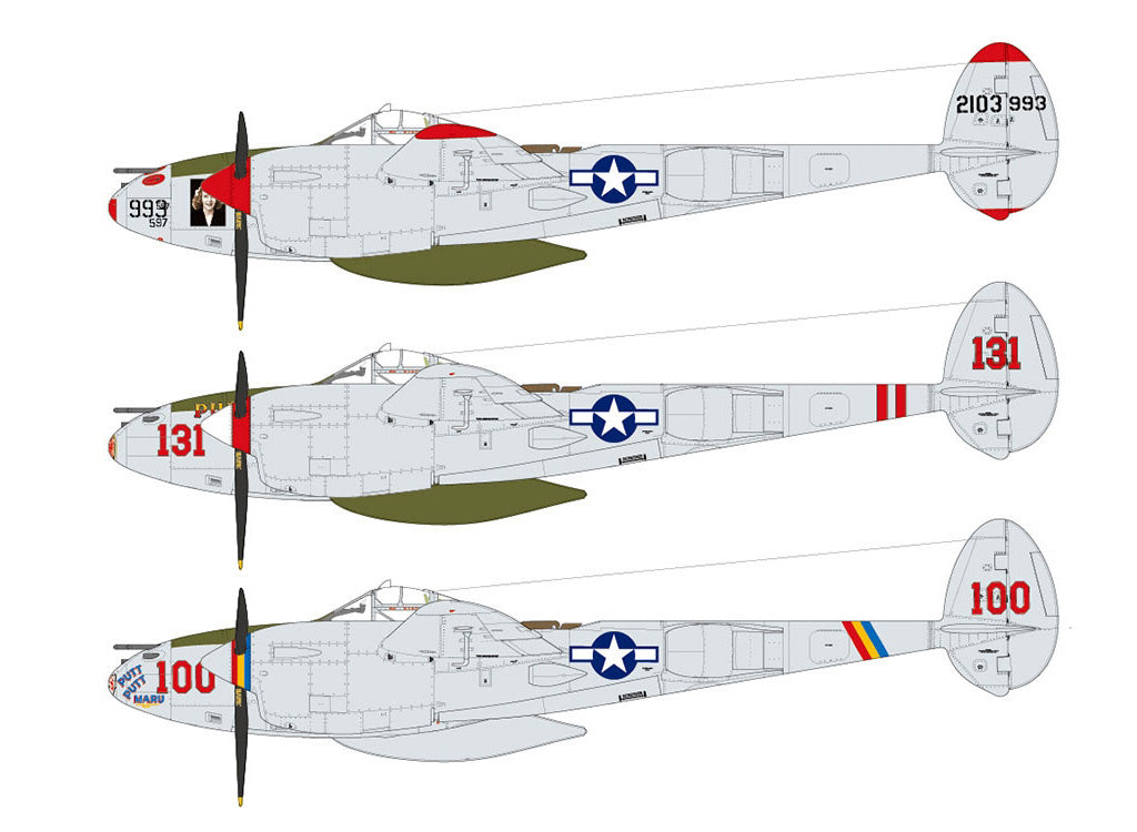 Tamiya 1/48 Aircraft - 1/48 Lockheed P-38 J Lightning - 61123