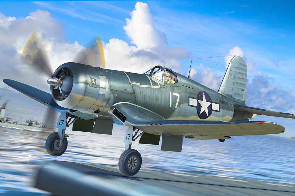 Hobby Boss 1/48 F4U-1A Corsair model kit 80383, box art