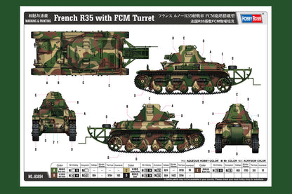 Hobby Boss 1/35 French R35 Tank with FCM Turret model kit 83894, image 4