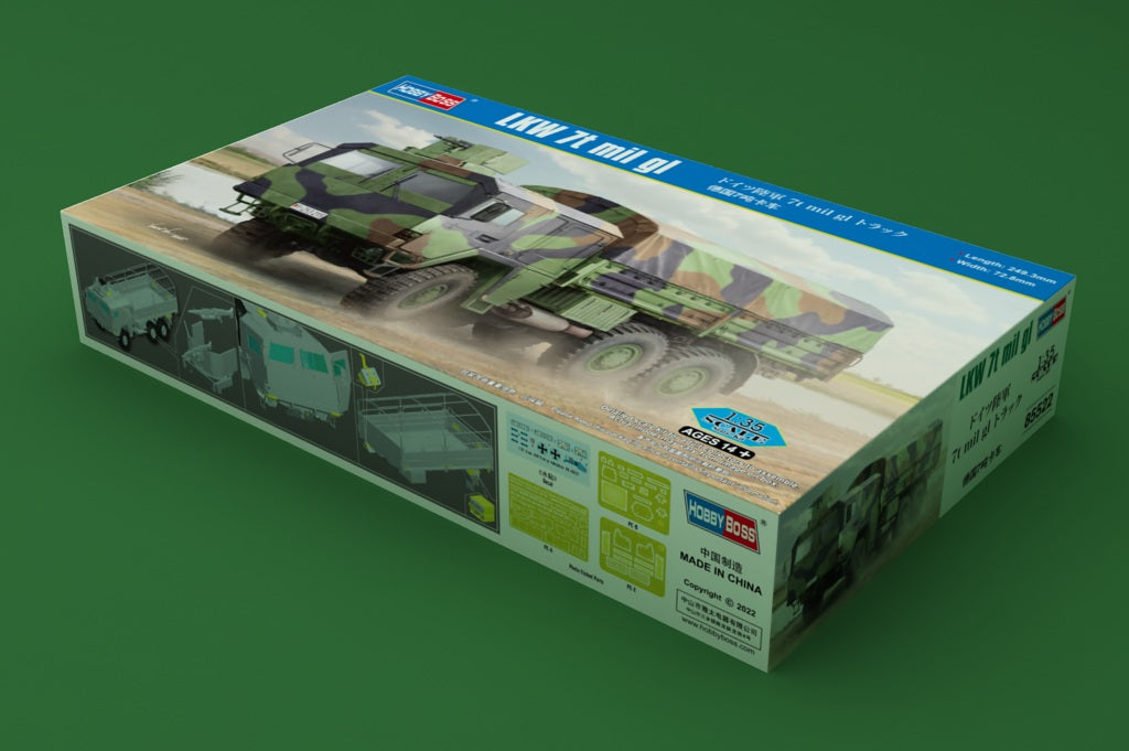 Hobby Boss 1/35 Bundeswehr LKW 7t mil gl Cargo Truck model kit 85522, image 2