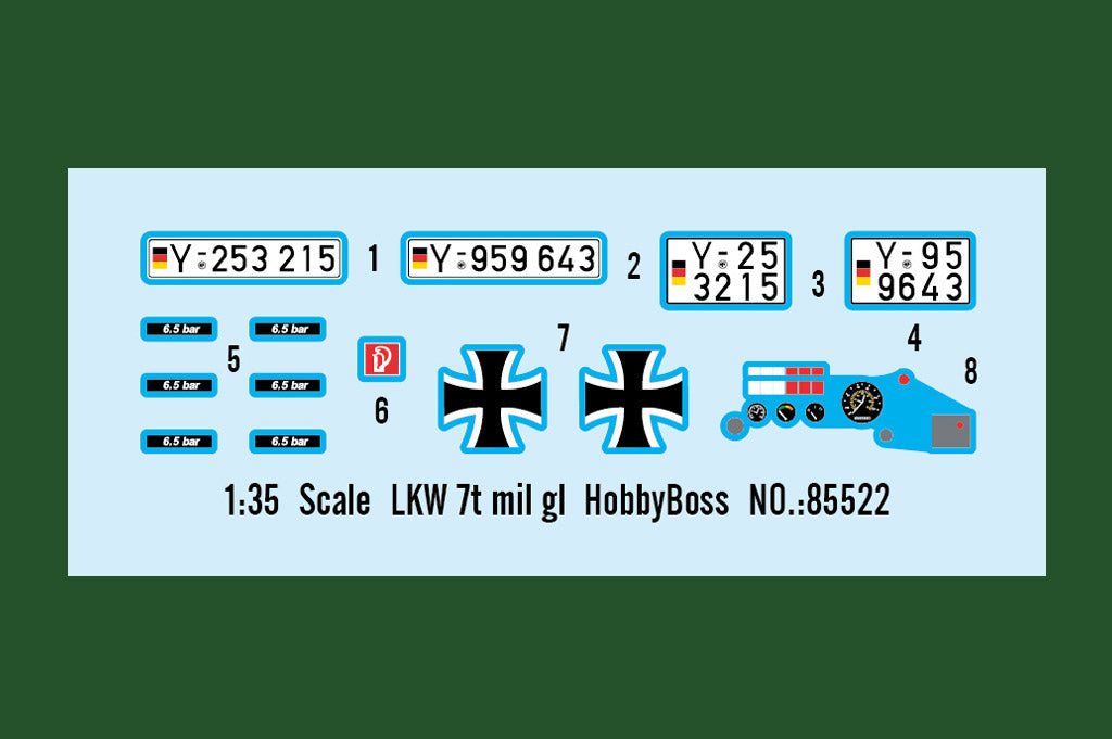 Hobby Boss 1/35 Bundeswehr LKW 7t mil gl Cargo Truck model kit 85522, image 3