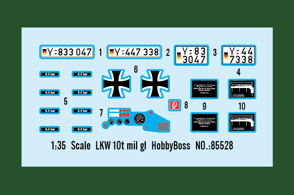 Hobby Boss 1/35 Bundeswehr LKW 10t mil gl Truck model kit 85528, image 3