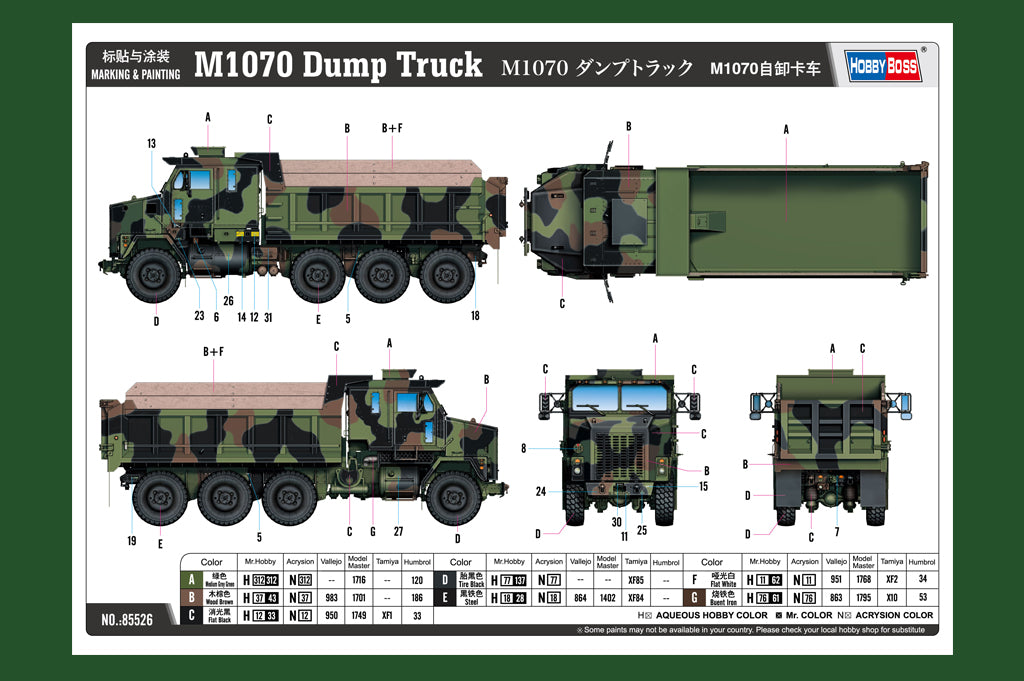 Hobby Boss 1/35 US M1070 Dump Truck model kit 85526, image 4