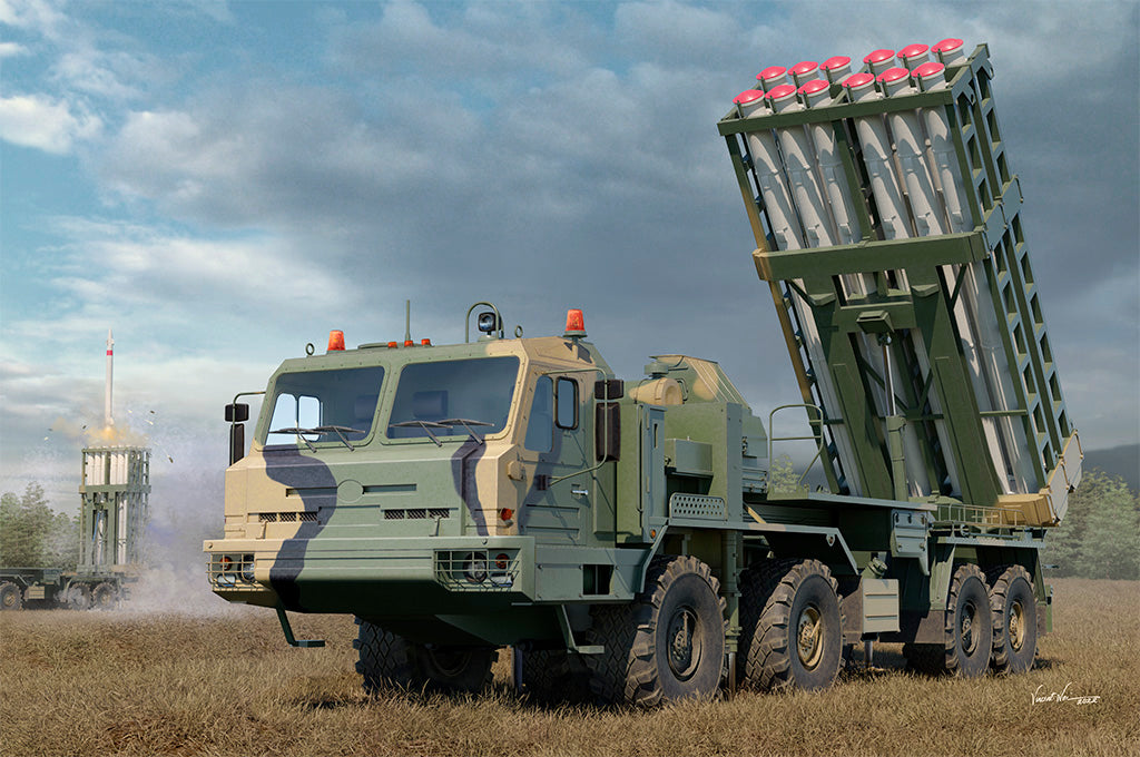 Hobby Boss 1/35 S-350E Vityaz 50P6E Launcher with 9M96 Missiles model kit 85529, box art