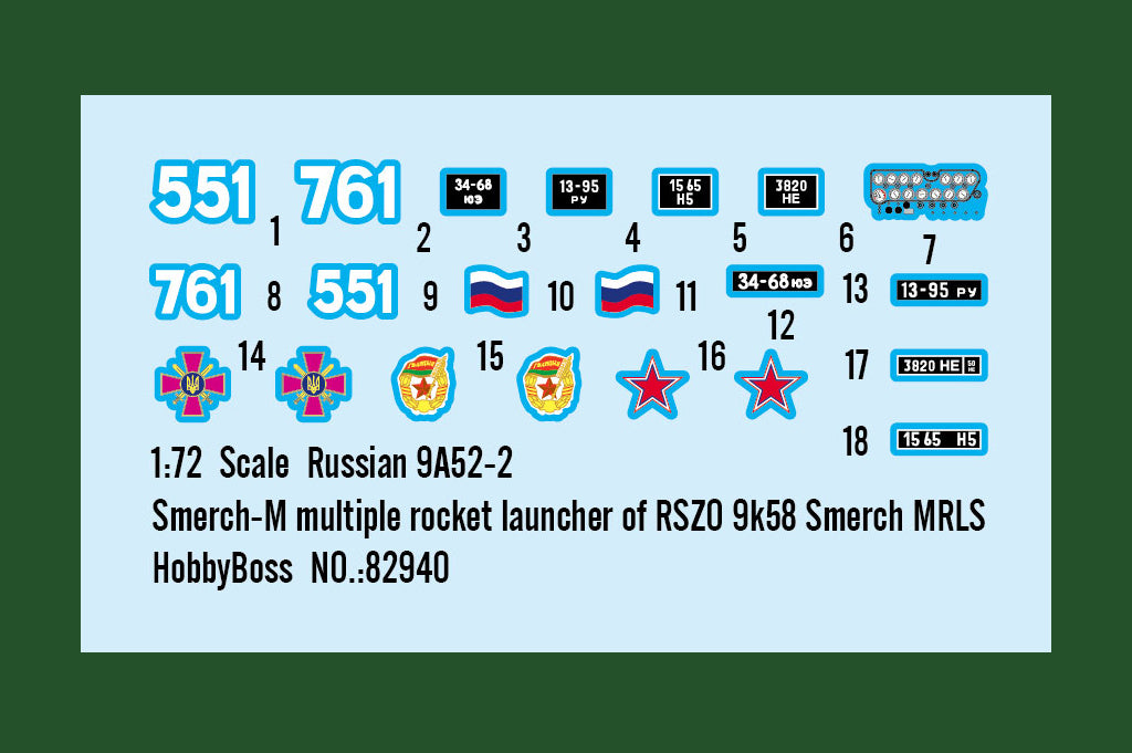 Hobby Boss 1/72 Russian 9A52-2 Smerch-M Rocket Launcher model kit 82940, image 3