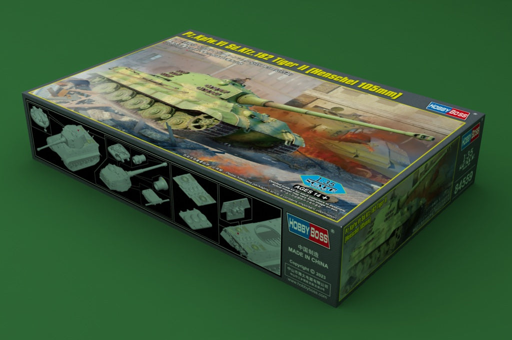 Hobby Boss 1/35 Tiger II Henschel Turret with 105mm Gun model kit 84559, image 2