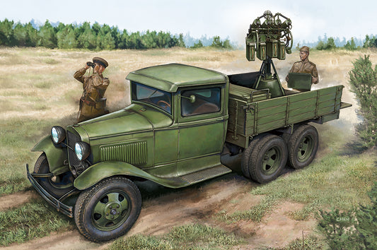 Hobby Boss 1/35 Soviet GAZ-AAA with Quad Maxim AA Gun model kit 84571, box art