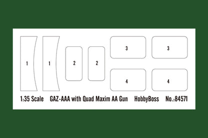 Hobby Boss 1/35 Soviet GAZ-AAA with Quad Maxim AA Gun model kit 84571, image 4