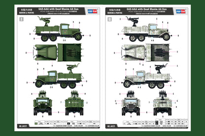 Hobby Boss 1/35 Soviet GAZ-AAA with Quad Maxim AA Gun model kit 84571, image 5