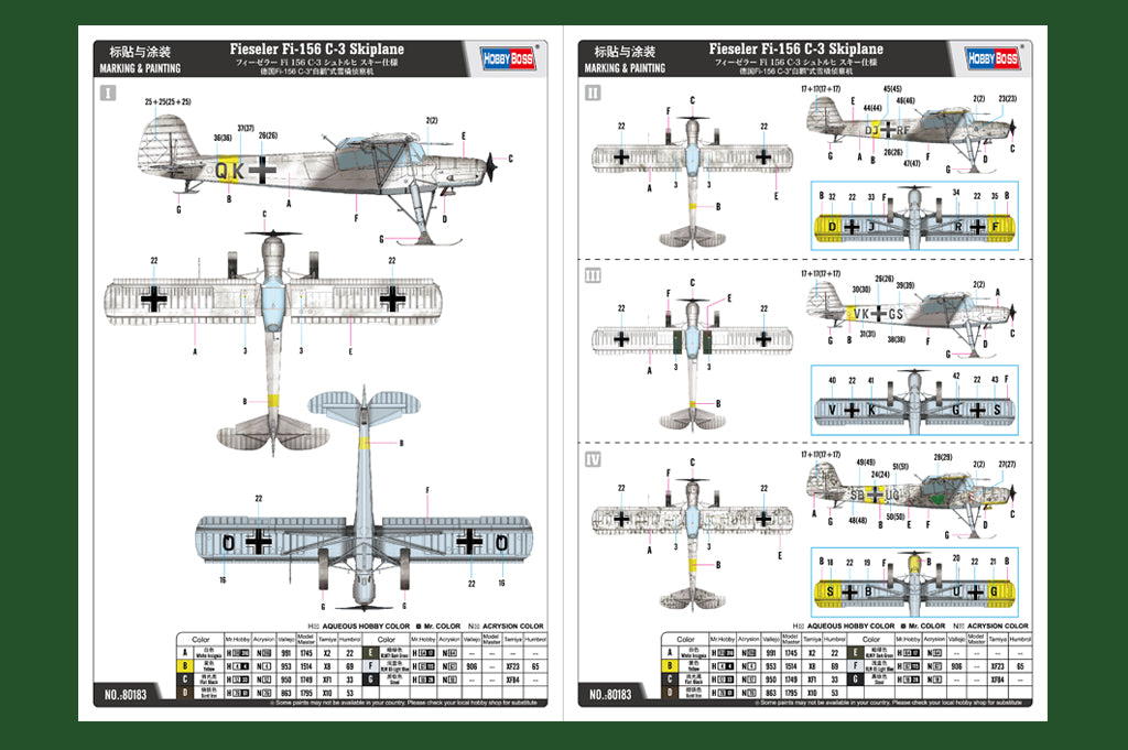 Hobby Boss 1/35 Fieseler Fi 156 C-3 Storch Skiplane model kit 80183, image 4