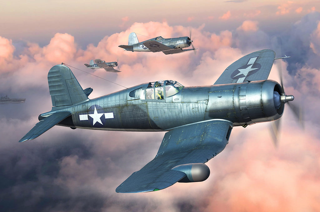 Hobby Boss 1/48 F4U-1A/2 Corsair 2 in 1 model kit 81788, box art