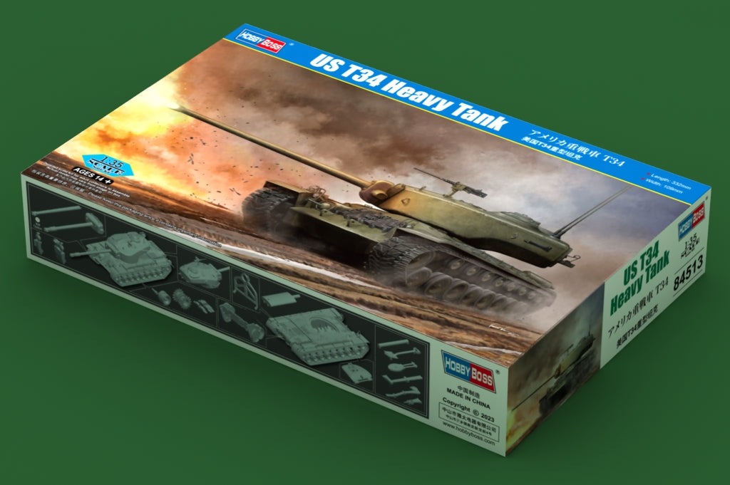 Hobby Boss 1/35 US T34 Heavy Tank model kit 84513, image 2