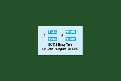 Hobby Boss 1/35 US T34 Heavy Tank model kit 84513, image 3