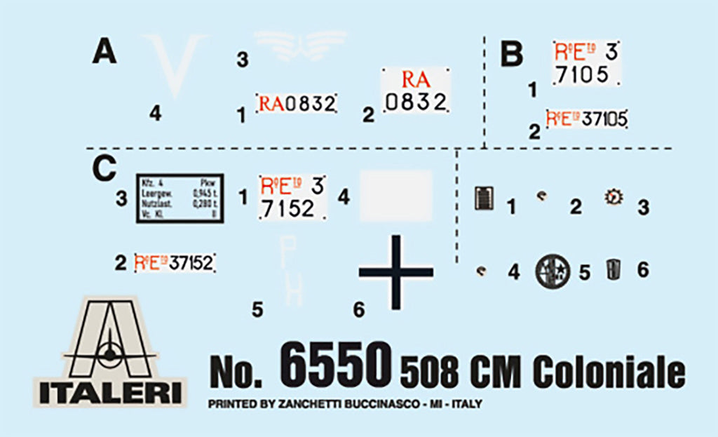 Italeri 1/35 Military - 508 Cm Coloniale Staff Cars - 6550