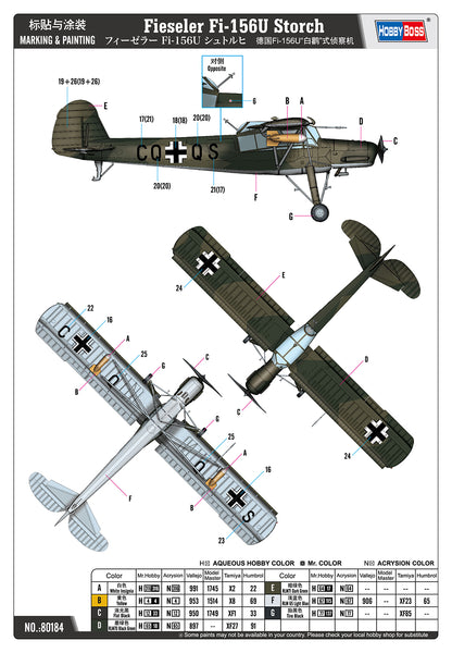 Hobby Boss 1/35 Fieseler Fi 156U Storch model kit 80184, image 4