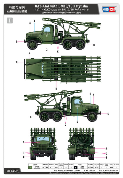 Hobby Boss 1/35 GAZ-AAA with BM-13-16 Katyusha model kit 84572, image 5