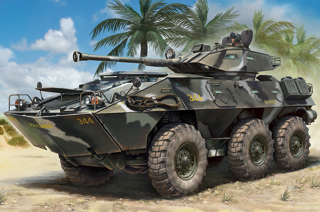 Hobby Boss 1/35 LAV-300 with 90mm Cockerill Gun model kit 84573, box art