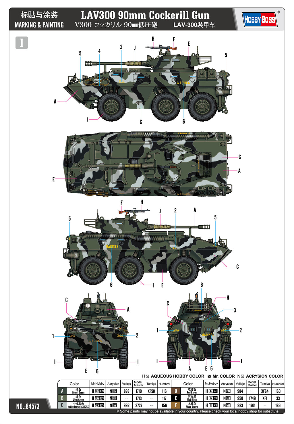 Hobby Boss 1/35 LAV-300 with 90mm Cockerill Gun model kit 84573, image 4