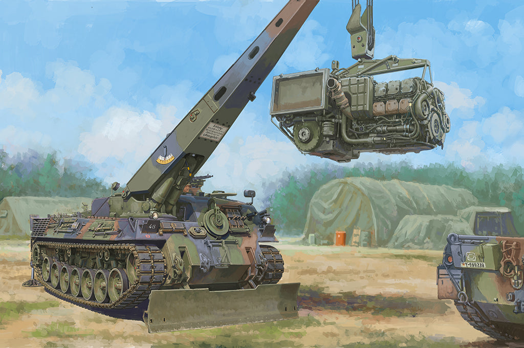 Hobby Boss 1/35 Bergepanzer 2A2 Armoured Recovery Vehicle model kit 84568, box art