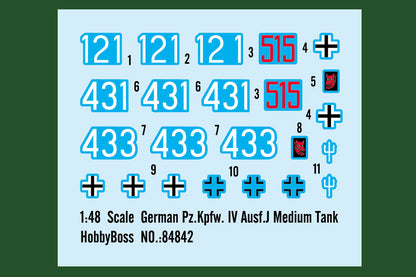 Hobby Boss 1/48 German Panzer IV Ausf.J Medium Tank model kit 84842, image 3