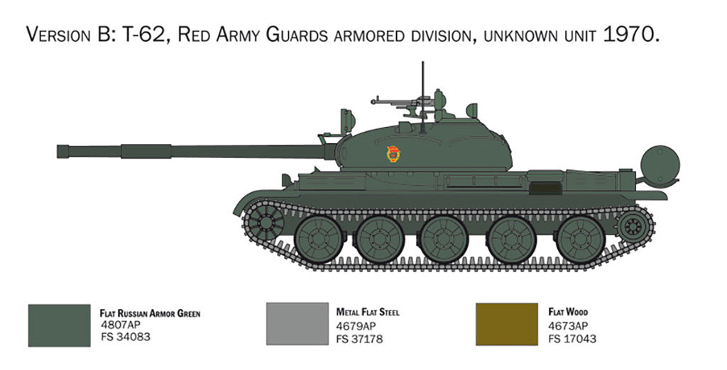 Italeri 1/72 Military - T 62 Russian Tank - 7006