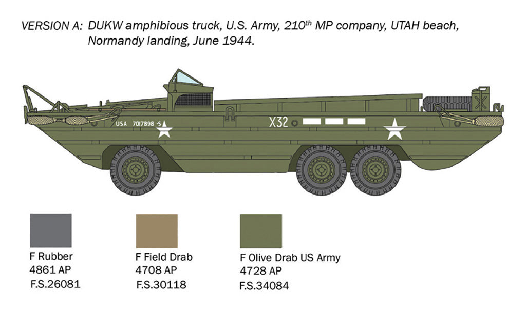 Italeri 1/72 Military - DUKW Amphibious GMC Truck - 7022
